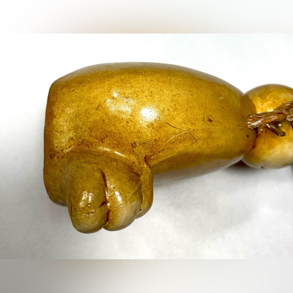 Ceramic Bunny Rabbit with straw legs Home decor from Europe Souvenir - Picture 8 of 11